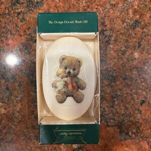 Vintage Lasting Impressions Picture Soap Art Christmas Bear & Angel Toy 3 oz